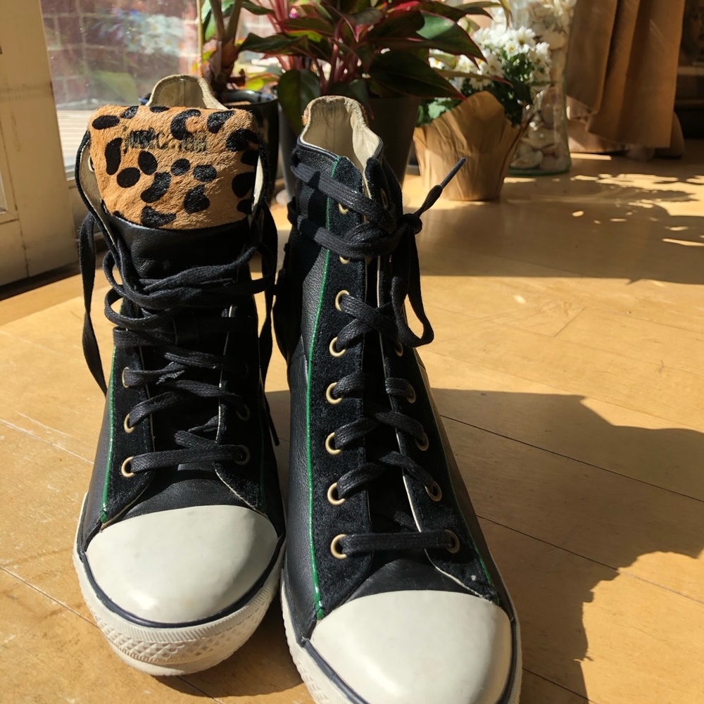 JustCavalli Wedge Cheetah sneakers size EU41/US 10.5 Free Shipping - Picture 11 of 13